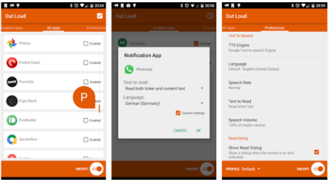 OutLoud app on Android.